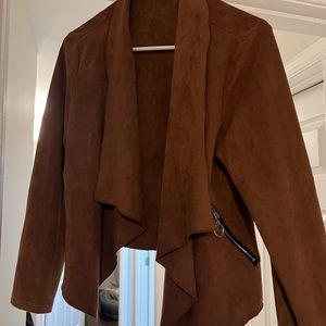 Suede Jacket, Brown. Size small.